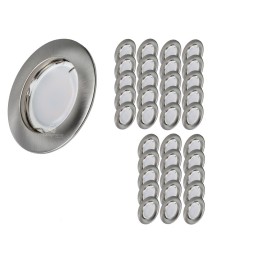 Lot de 35 Spot Led Encastrable Complete Alu Brossé Lumière Blanc Chaud 5W eq.50W ref.763