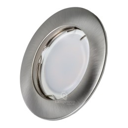 Lot de 8 Spot Led Encastrable Complete Alu Brossé Lumière Blanc Chaud 5W eq.50W ref.763