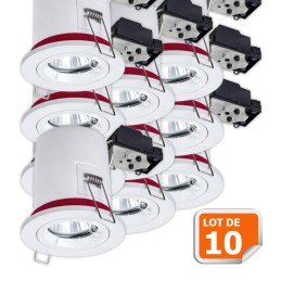 Éclairez votre intérieur avec style - Lot de 10 Spots Orientables 100mm GU10 5W Blanc Chaud !