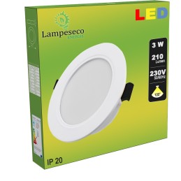 Lot de 5 Spot Encastrable LED Downlight Panel Extra-Plat 3W Blanc Froid 6000K