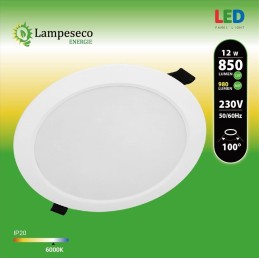 Spot Encastrable LED Downlight Panel Extra-Plat 12W Blanc Froid 6000K