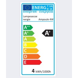 Ampoule Led Flamme Filament Doré 4 watt (éq. 42 Watt) Culot E14