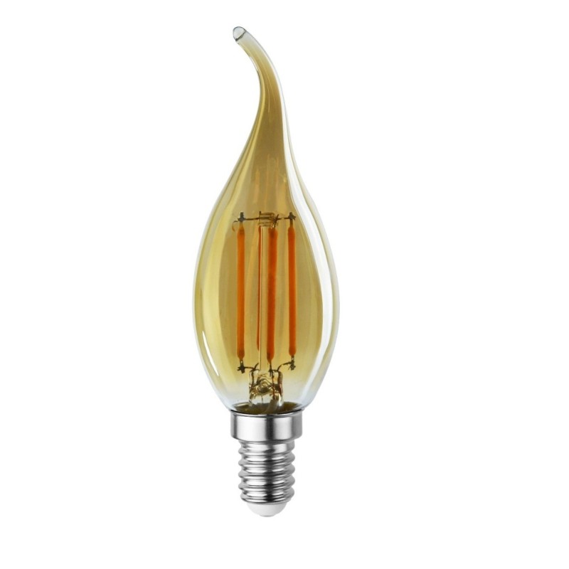 Ampoule décorative led à filament Doré 4 watt (éq. 42 Watt) Culot E14