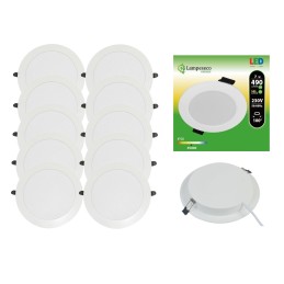 Lot de 10 Spot Encastrable LED Downlight Panel Extra-Plat 7W Blanc Neutre 4200-4500K