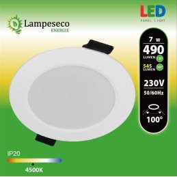 Lot de 10 Spot Encastrable LED Downlight Panel Extra-Plat 7W Blanc Neutre 4200-4500K