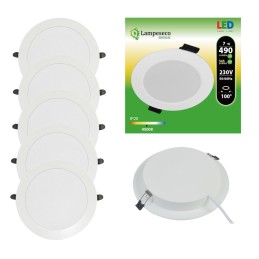 Lot de 5 Spot Encastrable LED Downlight Panel Extra-Plat 7W Blanc Neutre 4200-4500K