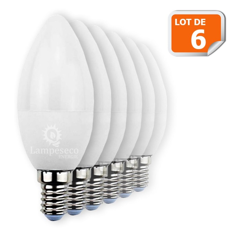 Illuminez votre vie avec ce lot de 6 ampoules LED bougie E14 6W 480 lumens !