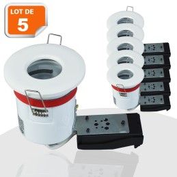 Éclairez votre maison avec style : Lot de 5 spots BBC étanches avec douille GU10 automatique