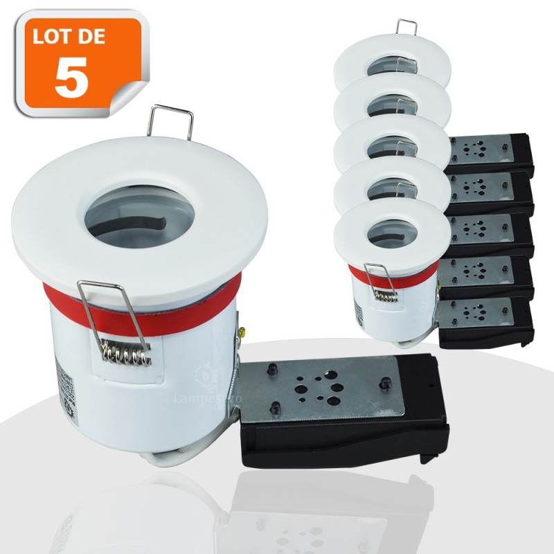 Éclairez votre maison avec style : Lot de 5 spots BBC étanches avec douille GU10 automatique