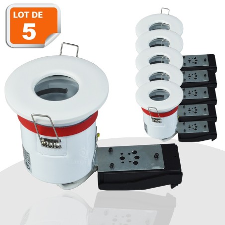 Éclairez votre maison avec style : Lot de 5 spots BBC étanches avec douille GU10 automatique