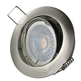 LOT DE 10 SPOT LED RONDE ALU BROSSE 230V COB LED 5W RENDU 50W BLANC FROID