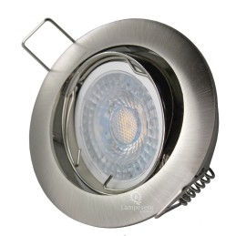 LOT DE 20 SPOT LED RONDE ALU BROSSE 230V COB LED 5W RENDU 50W BLANC FROID