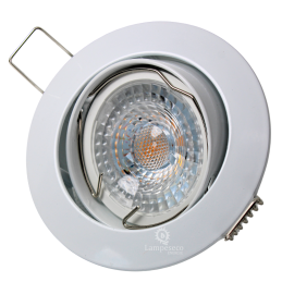 LOT DE 20 Spot led 7w ronde blanc orientable blanc neutre 38° angle