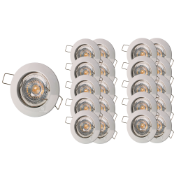 LOT DE 20 SPOT ENCASTRABLE FIXE LED GU10 230V BLANC AVEC COB LED 5W RENDU ENVIRON 50W HALOGENE