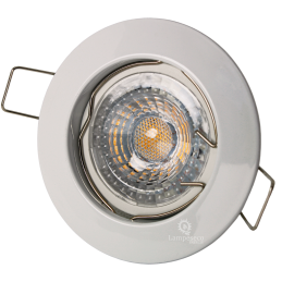 LOT DE 5 SPOT ENCASTRABLE FIXE LED GU10 230V BLANC AVEC COB LED 5W RENDU ENVIRON 50W HALOGENE