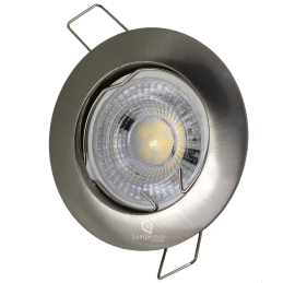 LOT DE 5 SPOT LED FIXE COMPLETE ALU BROSSE AVEC COB LED 5W BLANC FROID