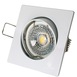 LOT DE 10 SPOT LED CARRE BLANC 230V COB LED 5W RENDU 50W BLANC CHAUD