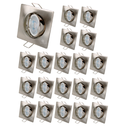 LOT DE 20 SPOT LED CARRE 230V ALU BROSSE COB LED 5W RENDU 50W BLANC CHAUD