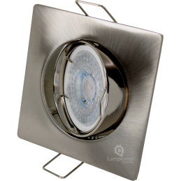 LOT DE 20 SPOT LED CARRE 230V ALU BROSSE COB LED 5W RENDU 50W BLANC CHAUD