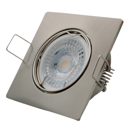 LOT DE 20 SPOT LED CARRE 230V ALU BROSSE COB LED 5W RENDU 50W BLANC FROID