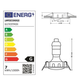 5 SPOTS LED DIMMABLE SANS VARIATEUR 7W eq.56w BLANC CHAUD ORIENTABLE