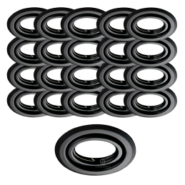 20 Spots encastrables Noir Mat LED 5W - Lumière Blanc Neutre 4000K