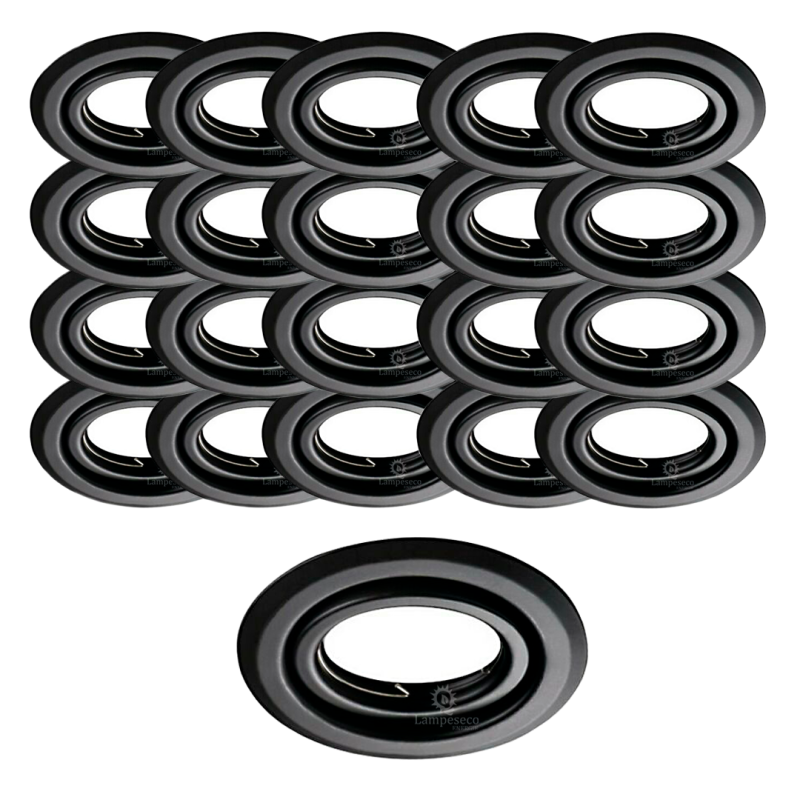 20 Spots encastrables Noir Mat LED 5W - Lumière Blanc Neutre 4000K