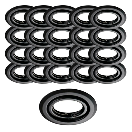 20 Spots encastrables Noir Mat LED 5W - Lumière Blanc Neutre 4000K