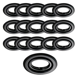 Lot de 15 Spots encastrables orientables Noir Mat avec GU10 LED de 5W eqv. 50W Blanc Neutre 4000K