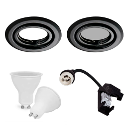 Lot de 15 Spots encastrables orientables Noir Mat avec GU10 LED de 5W eqv. 50W Blanc Neutre 4000K