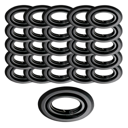 Lot de 50 Spots encastrables orientables Noir Mat avec GU10 LED de 5W eqv. 50W Blanc Chaud 3000K