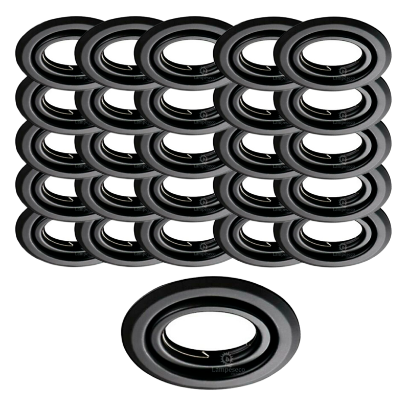 Lot de 30 Spots encastrables orientables Noir Mat avec GU10 LED de 5W eqv. 50W Blanc Chaud 3000K