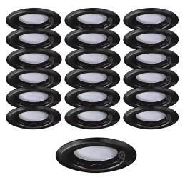 Éclairez votre intérieur avec style : Lot de 20 Spots Encastrables Noirs Mat avec LED 5W Blanc Froid 6000K