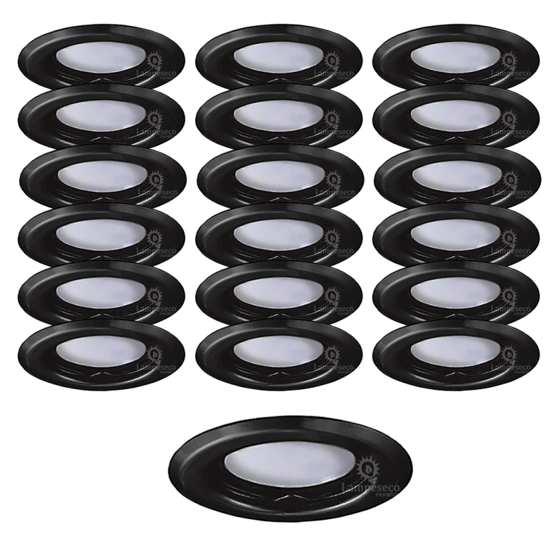 Éclairez votre intérieur avec style : Lot de 20 Spots Encastrables Noirs Mat avec LED 5W Blanc Froid 6000K