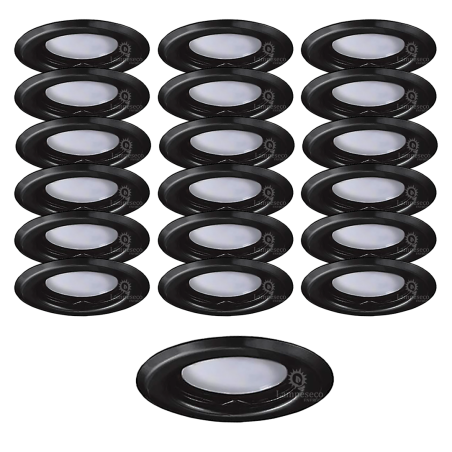 Éclairez votre intérieur avec style : Lot de 20 Spots Encastrables Noirs Mat avec LED 5W Blanc Froid 6000K