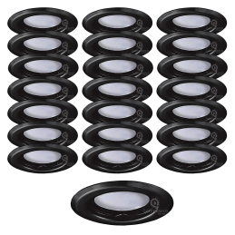 Éclairez votre intérieur avec style: Lot de 50 spots encastrables noirs avec LED 5W équiv. 50W blanc froid 6000K