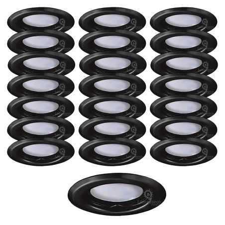 Éclairez votre intérieur avec style: Lot de 50 spots encastrables noirs avec LED 5W équiv. 50W blanc froid 6000K