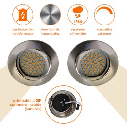 Éclairage de salle de bain ultra-mince - 15 LEDs blanc chaud 3000K!