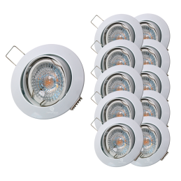 LOT DE 10 SPOT LED RONDE BLANC 230V COB LED 5W RENDU 50W BLANC CHAUD