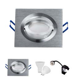 Découvrez notre Lot de 10 spots led encastrables orientables carrés, 5w éq. 50w, pour une ambiance blanc chaud cosy !