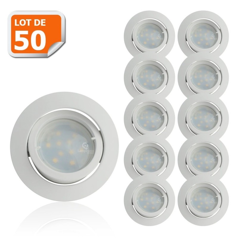 Spot Led Encastrable Complete Blanc Orientable lumière Blanc Neutre