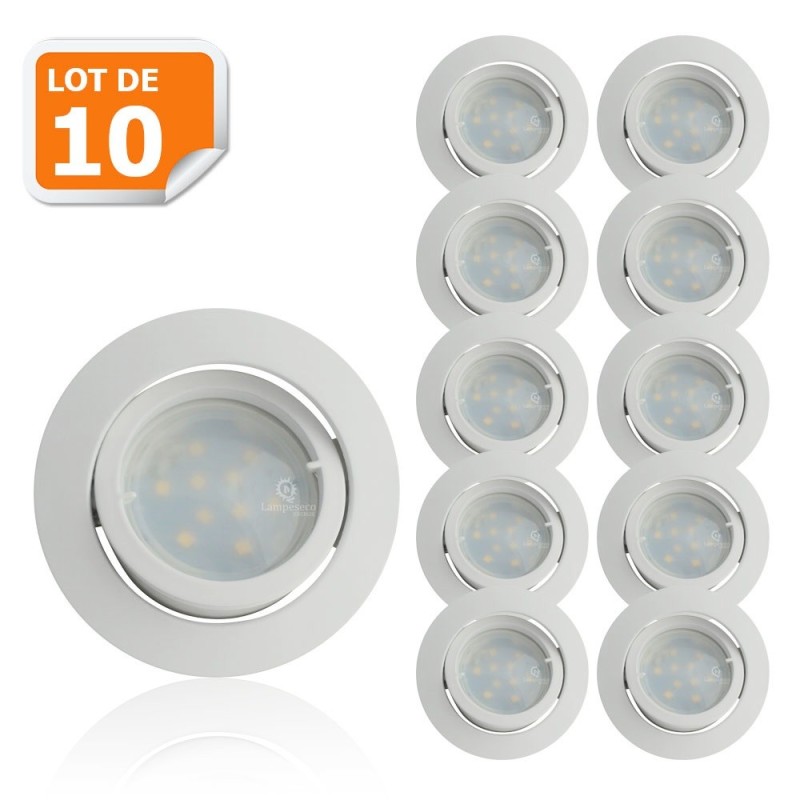 Spot Led Encastrable Complete Blanc Orientable lumière Blanc Neutre
