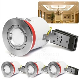 Lot de 15 Spots BBC Orientable en Alu Brossé 100mm + Douilles GU10 Auto. Ref. 819 - Éclairage Puissant et Design Moderne!