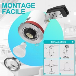 Éclairez votre maison avec style: Lot de 6 Spots Orientables Inox avec Ampoules Led