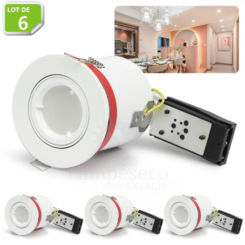 Éclairez votre vie avec notre lot spot encastrable orientable de 6 ! Blanc chaud et économique GU10 5W.