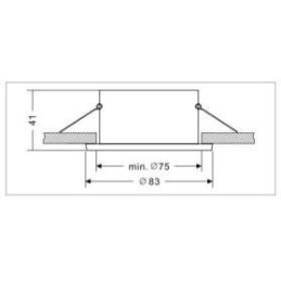 FIXATION SPOT SALLE DE BAIN ETANCHE CHROME POUR AMPOULE HALOGENE OU LED IP44