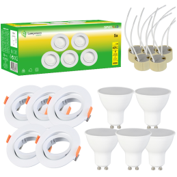 Éclairez votre maison avec style grâce à notre Lot de 5 Spots LED Orientables Ø90 Blanc Neutre!