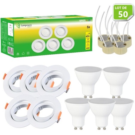 Donnez vie à votre intérieur avec notre Lot de 50 Spots LED orientables Ø90 !