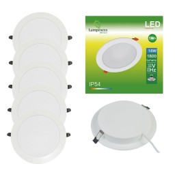 Lot de 5 Spot Encastrable LED Downlight Panel Extra-Plat 18W Blanc Neutre