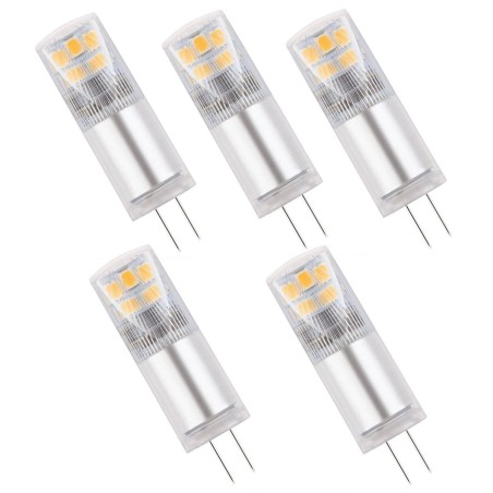 Éclairez votre maison avec style: Lot de 5 Ampoules LED G4 12V, 2.5 watts, 270 lumens, blanc chaud 3000K